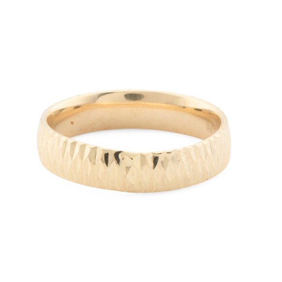 MIA FIORE Gold Made In Italy 14kt Gold Diamond Cut Band Ring - Picture 1 of 2